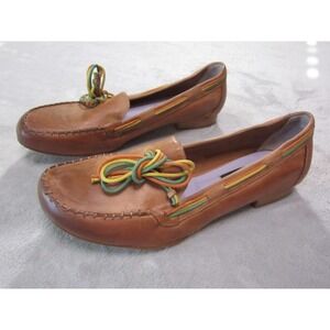 Everybody Mirto Loafers Moccasin Womens Size 42 Tan Leather Multicolor Laces